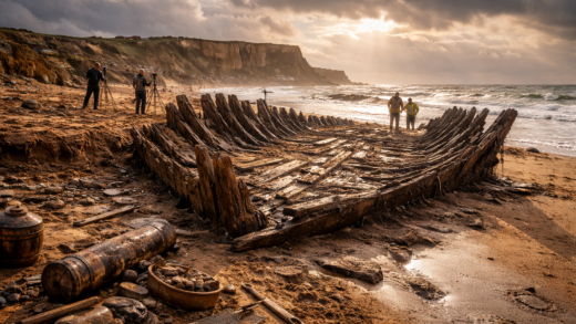 Kapal Karam Abad ke-17 Muncul di Pantai Inggris